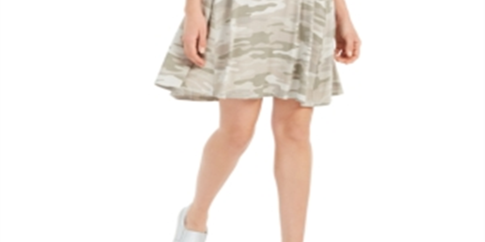 Style & Co Women's Printed Flared Sleeveless Dress Gray Size X-Small