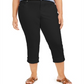 Style & Co Women's Plus Tummy Control Cropped Cuffed Jeans Black Size Petite Small