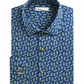Bar III Men's Maxs Tossed Pineapple Slim Fit Print Button Down Shirt Blue Size L