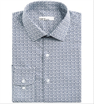 Bar III Men's Slim Fit Stretch Dress Shirt Blue Size XL