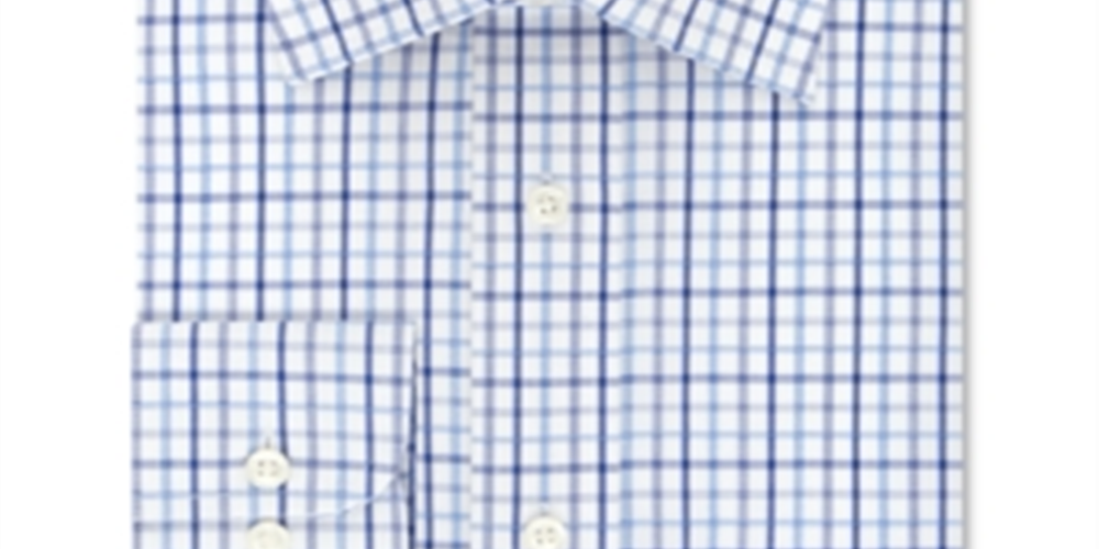 Eagle Men's Regular-Fit Check Dress Shirt Blue Size 15X32-33