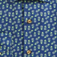 Bar III Men's Maxs Tossed Pineapple Slim Fit Print Button Down Shirt Blue Size XL