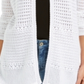 Charter Club Women's Pointelle Knit Open Front Cardigan White Size Small