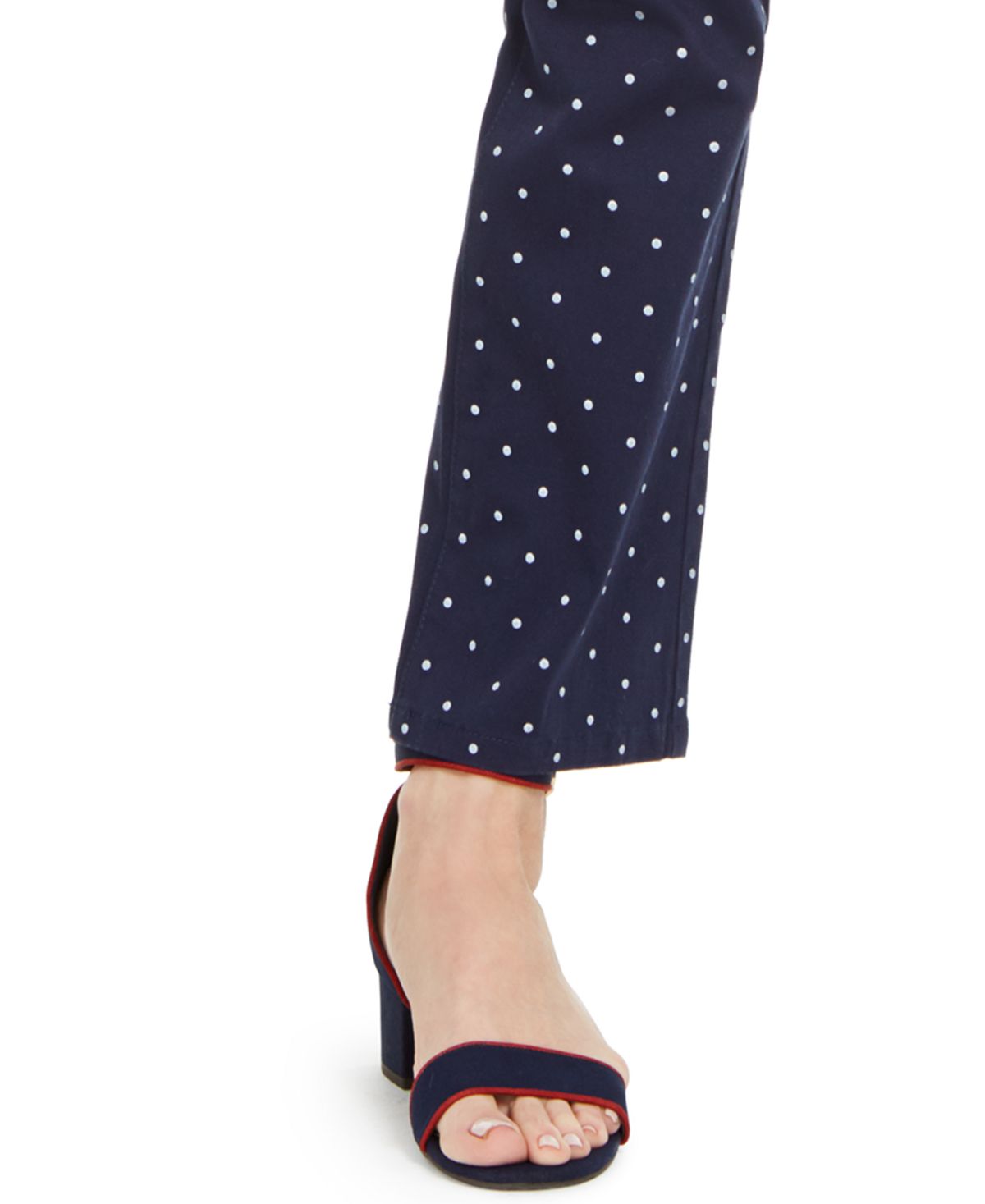 Charter Club Women's Polka Dot Printed Lexington Straight Leg Jeans Blue Size 4 Petite
