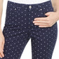 Charter Club Women's Polka Dot Printed Lexington Straight Leg Jeans Blue Size 4 Petite