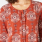 Style & Co Women's Medallion Lace up Top Orange Size Petite XL