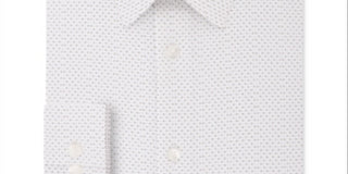 Calvin Klein Men's Dot Print Slim Fit Dress Shirt White Size XL