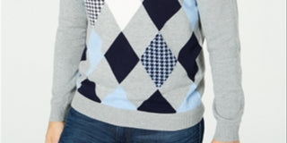 Club Room Men's Pima Argyle Quarter-Zip Sweater Gray Size 3XL