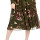 Taylor Women's Floral-Print V-Neck Dress Green Size 16