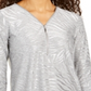 JM Collection Women's Zipper-Trim Metallic-Print Top Gray Size X-Small