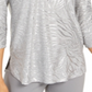 JM Collection Women's Zipper-Trim Metallic-Print Top Gray Size X-Small