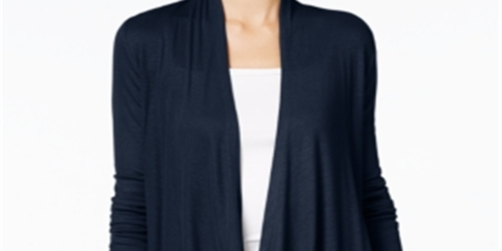 Inc International Concepts Women's Petite Open-Front Cardigan - Deep Twilight Blue Size Petite S