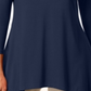 JM Collection Women's  V-Neck Handkerchief-Hem Top Blue Size X-Small