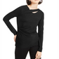 Inc International Concepts Women's  Petite V-Neck Top Black Size Petite S
