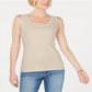 Karen Scott Women's Scoop Neck Cotton Tank Top Brown Size Large
