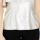 INC International Concepts Women's Metallic Ruffled One Shoulder Top Blue Size XXL