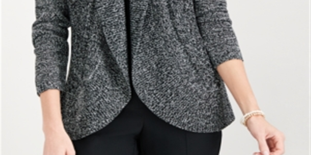 Karen Scott Women's Cocoon Cardigan Black Size Petite XL