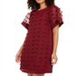 Alfani Women's Textured Dot a Line Dress Wine Size 4