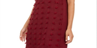 Alfani Women's Textured Dot a Line Dress Wine Size 4