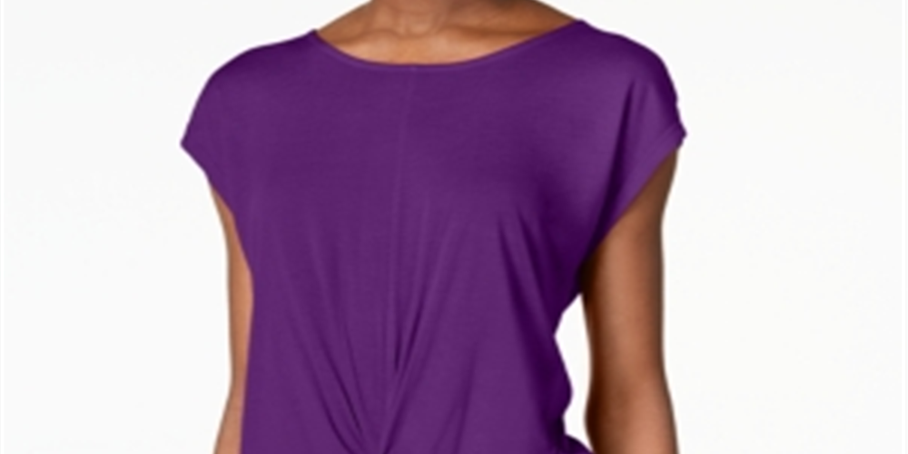 INC International Concepts Women's Twist Front Pullover Blouse Purple Size Small
