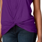 INC International Concepts Women's Twist Front Pullover Blouse Purple Size Small