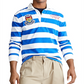 Polo Ralph Lauren Men's Stripe Embroidered Patch Rugby Shirt White Size Small