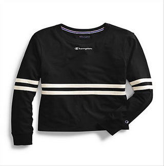 Champion Women's Heritage Script Logo Long Sleeve T-Shirt Blue  Size S