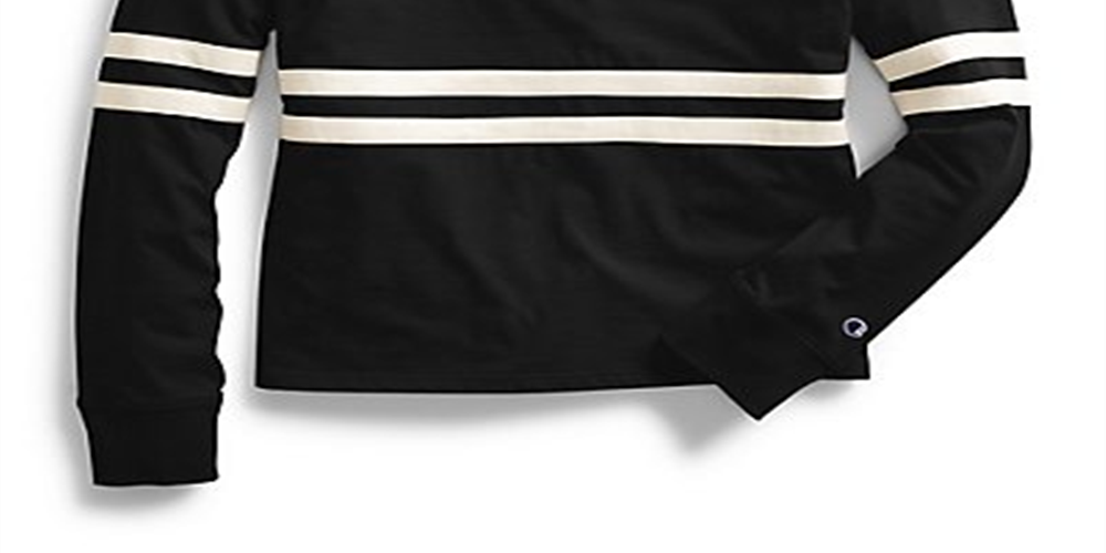 Champion Women's Heritage Script Logo Long Sleeve T-Shirt Blue  Size S