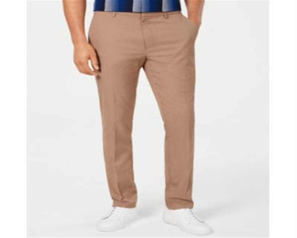 Alfani Men's Water-Repellant Stretch Pants Brown Size 32X32