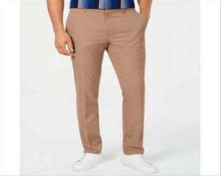 Alfani Men's Water-Repellant Stretch Pants Brown Size 32X32