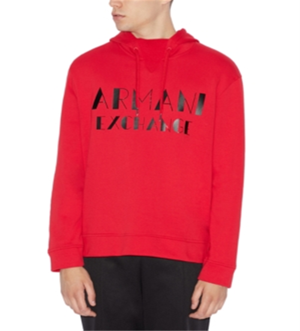 AX Armani Exchange Men's Marquee Logo Hoodie Red Size XX-Large