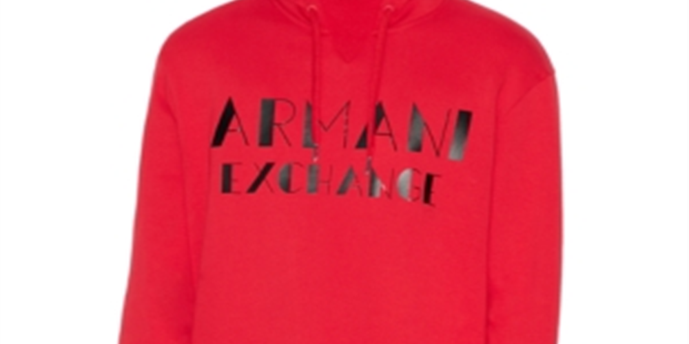 AX Armani Exchange Men's Marquee Logo Hoodie Red Size XX-Large