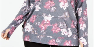 Ideology Women's Plus Running Fitness Hoodie Grey Size 1X