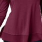 Style & Co Women's Chiffon Hem Top Burgundy Size X-Large