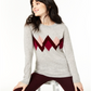 Charter Club Women's Cashmere Argyle Sweater Gray Size -Petite L