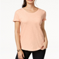 Style & Co Women's  Cotton Crew-Neck T-Shirt Orange Size XL