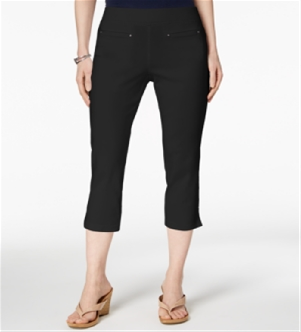 Style & Co Women's Pull on Capri Pants Black Size Petite S