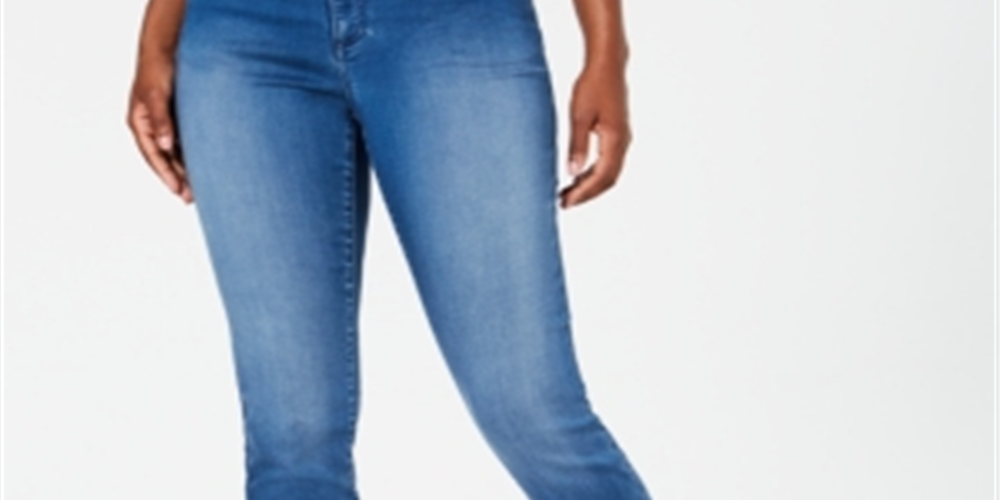 Inc International Concepts Women's Curvy-Fit Stretch Skinny Jeans - Horizon Wash Blue Size 18