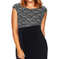 Connected Women's Sequined Lace Draped Dress BlackSize 18W