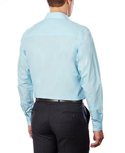 Kenneth Cole Men's Slim Slim Fit Spread Collar Dress Shirt Blue Size M