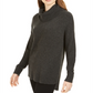 Style & Co Women's Mixed Stitch Ribbed Turtleneck Tunic Sweater Gray Size X-Large