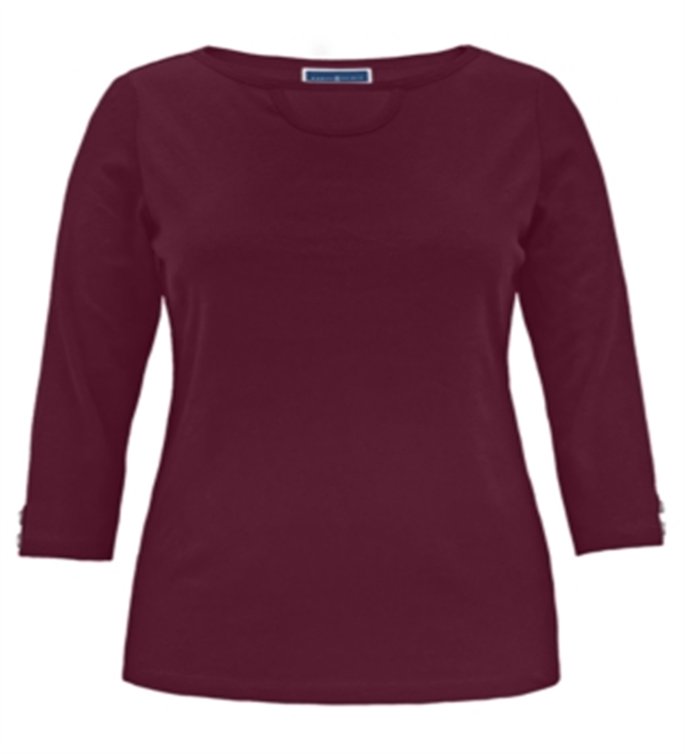Karen Scott Women's Cotton Cutout Boatneck T-Shirt Red Size X-Large