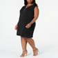 JM Collection Women's Plus Sleeveless Zip Neck Dress Black Size 1X