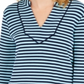Charter Club Women's Striped 3/4 Sleeve Top Blue Size X-Small