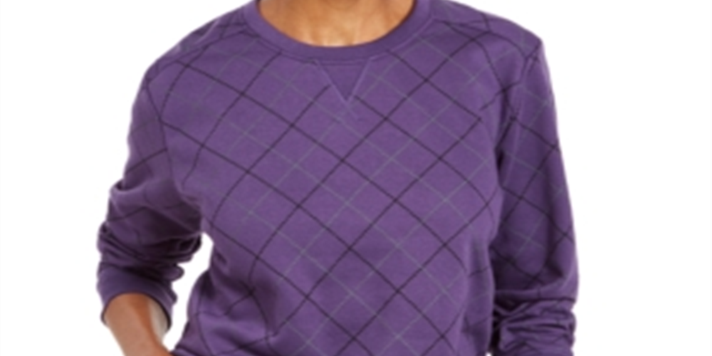 Karen Scott Women's Printed Sweatshirt Purple Size Petite Small