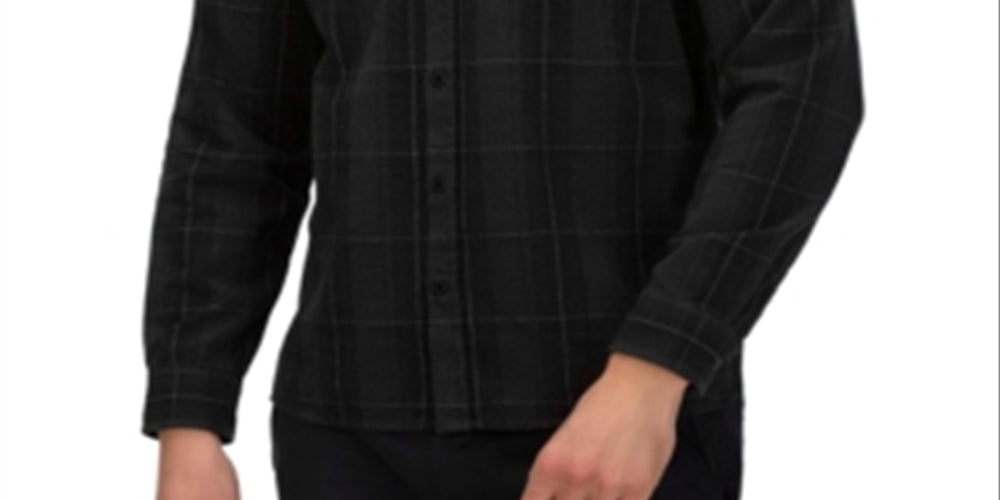 Hurley Men's Hendrick Flannel Long Sleeve Shirt Black Size Medium