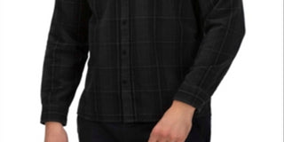 Hurley Men's Hendrick Flannel Long Sleeve Shirt Black Size Medium