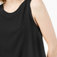 Bar III Women's Layered Split Back Tank Top Black Size X-Large