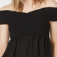 BAR III Women's Short Sleeve Off Shoulder Peasant Top Black Size X-Small