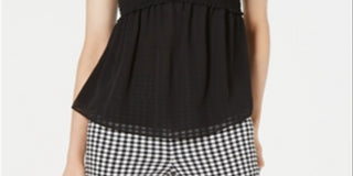 BAR III Women's Short Sleeve Off Shoulder Peasant Top Black Size X-Small